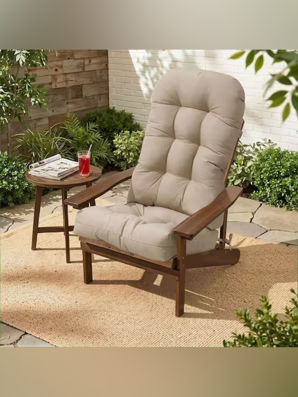 ONE Outdoor Tufted Patio Chair Cushion in Beige❗️ BRAND